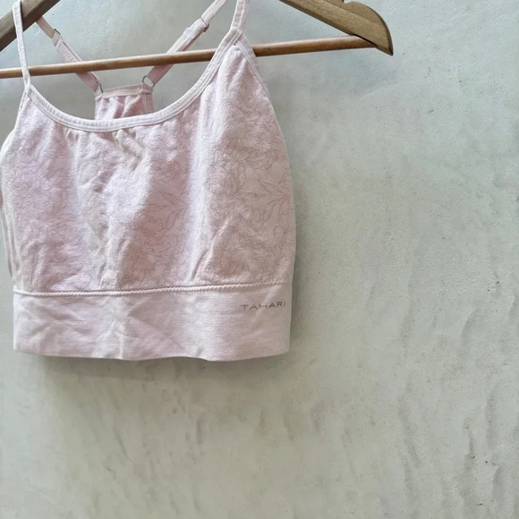 Tahari || Sports Bra Baby Pink Floral XL - Picture 4 of 7